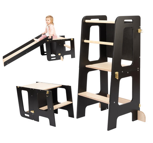 DeveKids Learning tower with a blackboard and slide